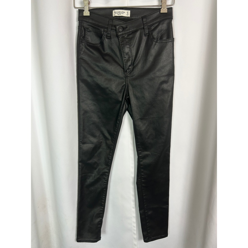 Abercrombie & Fitch Super Skinny Ankle High Rise Black Indie Sleeze Goth 27